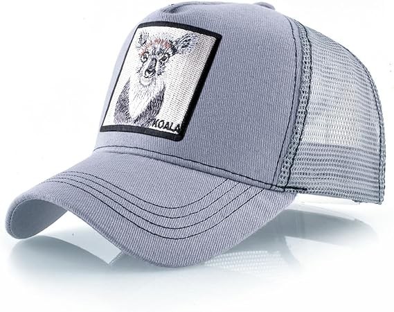Embroidered Animal Trucker Hat, Koala Mesh Baseball Cap, Funny Multiplayer Gaming Cap for Men & Women
