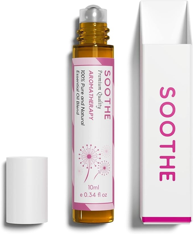 Benatu Soothe Blend Essential Oil Roll On (Infused with Lavender, Geranium, Tangerine Oil)- Travel Size Relaxing Roller for Body Topical Massage, Natural Scent Aromatherapy Gift for Women & Men 10ml
