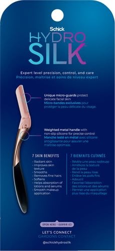 Schick Hydro Silk Dermaplaning Wand,Dermaplaning Tool for Face with 6 Refill Blades,Dermaplane Razor for Women Face, Dermaplane Tool, Eyebrow Razor,Face Razor,Facial Razor(Packaging May Vary)