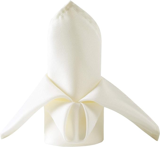 Bailarina Cloth Napkins Set of 80,17x17 inches Dinner Napkins Cloth Washable,Polyester Square Table Cloth Napkin Bulk with Hemmed Edges Ideal for Banquets, Parties and Weddings-Ivory
