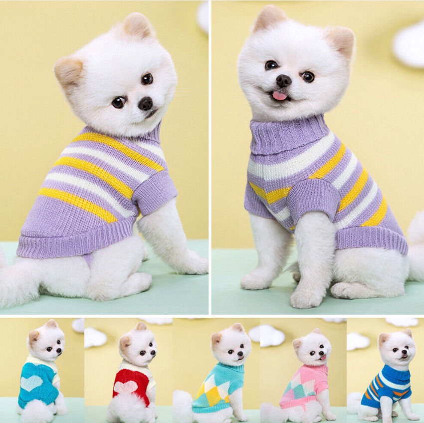 Small Dog Clothes Pet Chihuahua Winter Warm Sweater Vest Cartoon Puppy Cat Coat