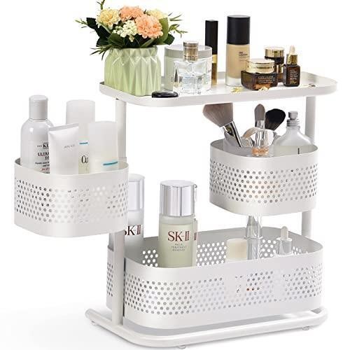 KINGRACK 3 Tier Rotating Bathroom Counter Organizer, Bathroom Storage Organizer,