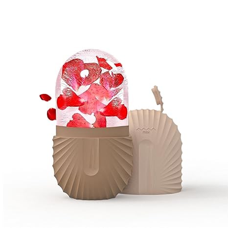 RoseFlower Silicone Ice Roller for Face and Eye, Ice Facial Roller Ice Holder for Face, Face Ice Mold Ice Holder for Face, Ice Face Roller Skin Care, Face Icers Reusable Ice Cube Roller, Brown