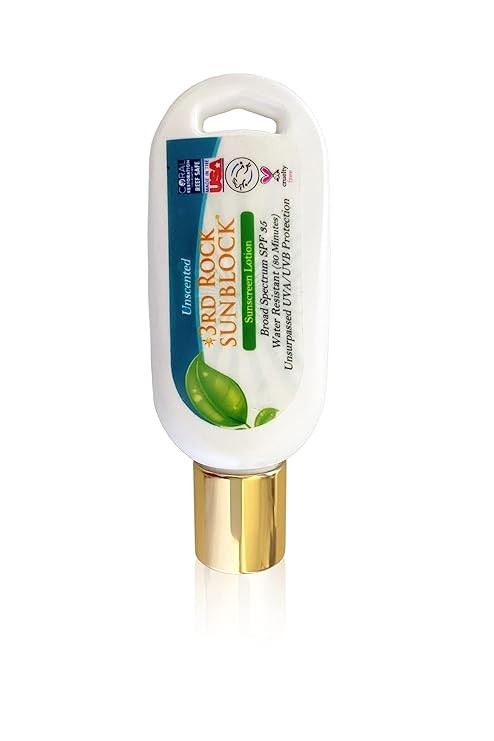 3rd Rock Essentials | Travel Size Sunblock® SunScreen Lotion SPF 35+ | Travel Sized All Natural Organic Zinc Unscented Sunscreen for Sun Protection | All Natural Personal Care (1.7 oz | Single)