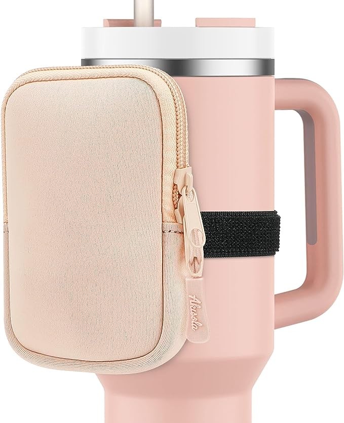 ORIHILL Akisola Water Bottle Pouch for Stanley Quencher Adventure 40oz & Stanley IceFlow 20oz 29oz, Gym Accessories for Women, Running Water Bottle Handheld Caddy Compatible with Stanley Tumbler